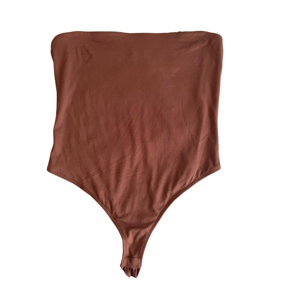 Faded Rose Brown Strapless Bodysuit